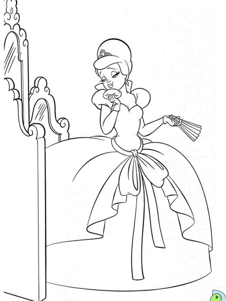 Dibujos para colorear de la princesa Carlota y el sapo