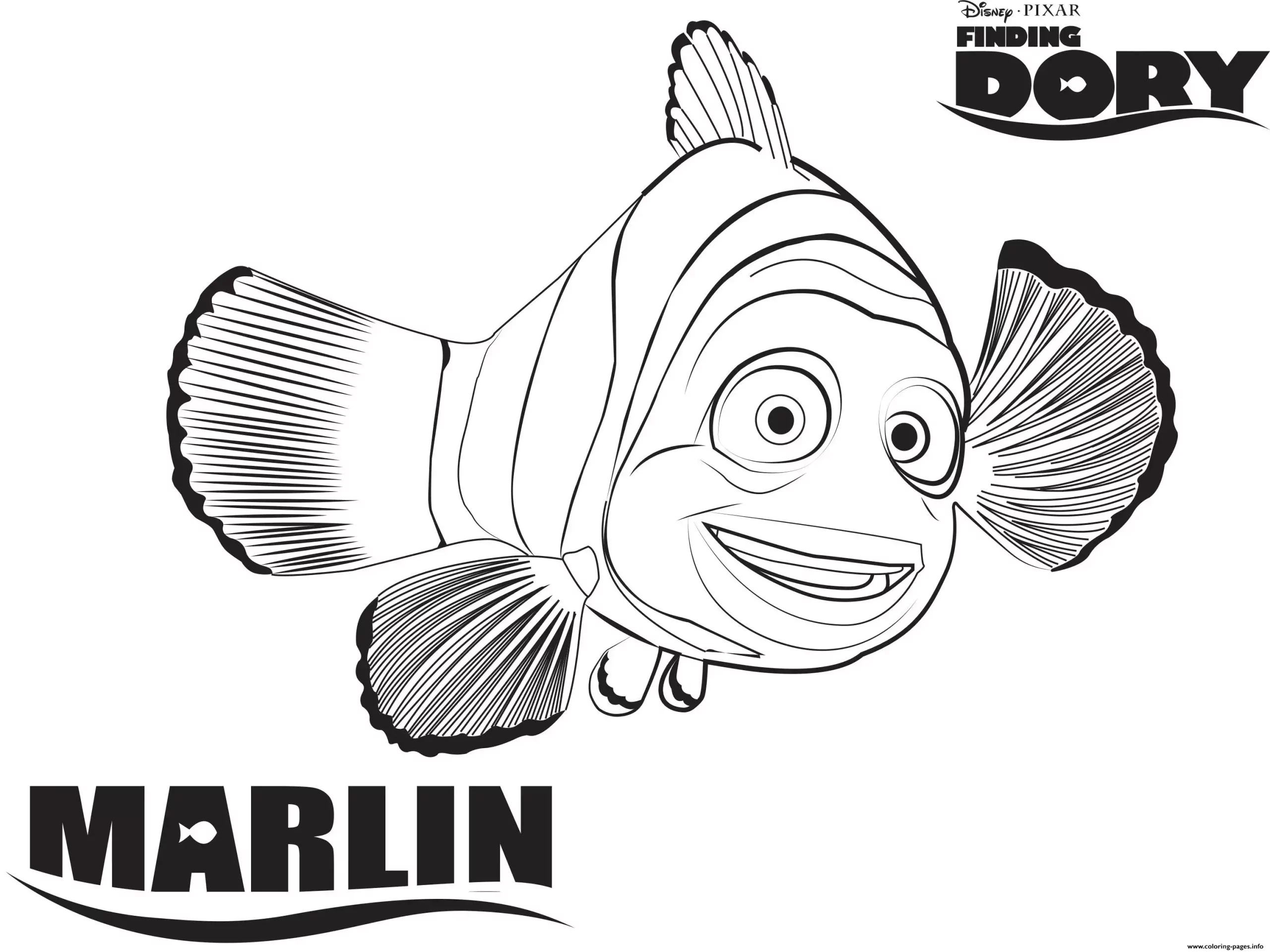 Marlin Hojas de trabajo de Buscando a Nemo para imprimir gratis