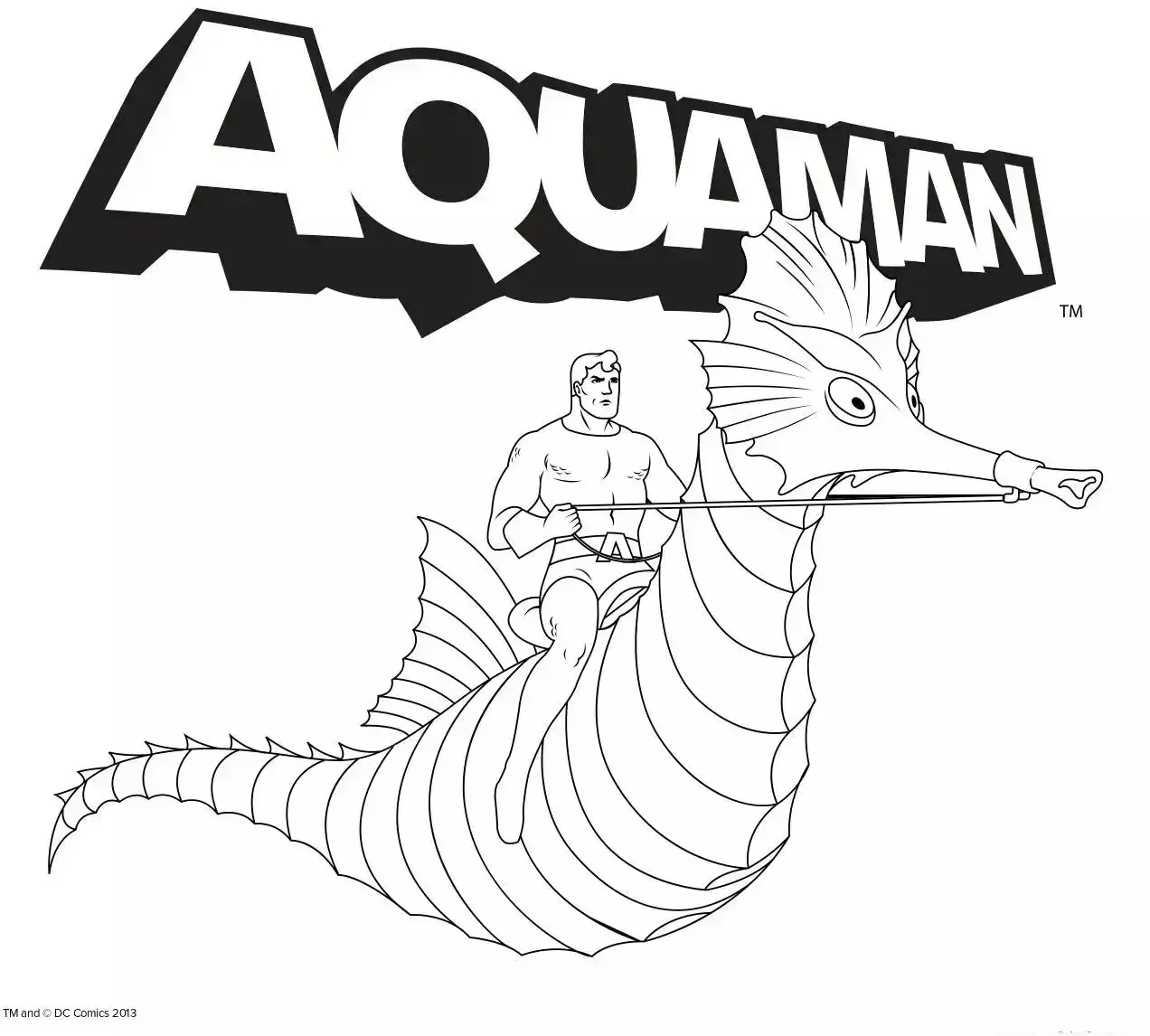 Aquaman en animal para colorear página