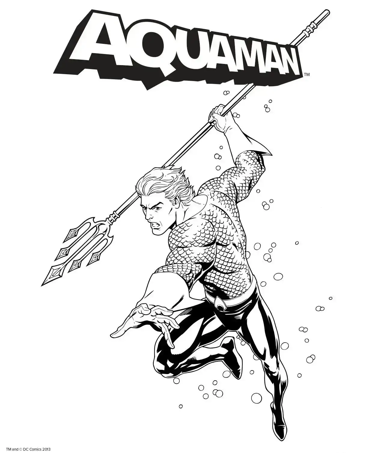 Colorear Aquaman listo para pelear