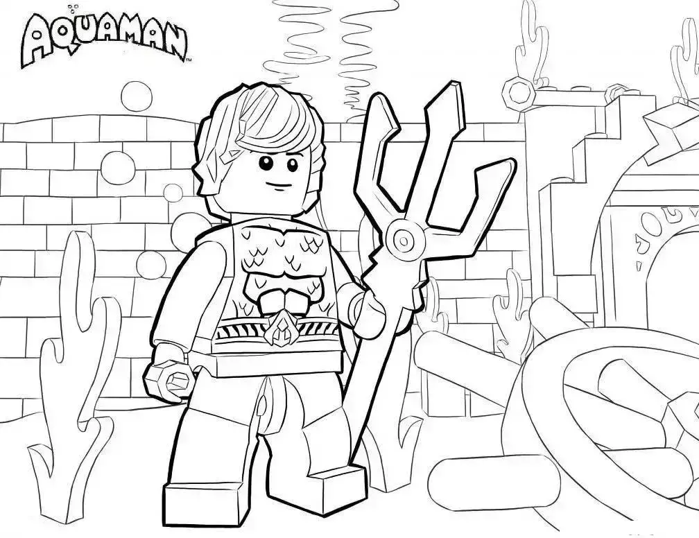 Dibujo de Aquaman Lego Entorno para colorear