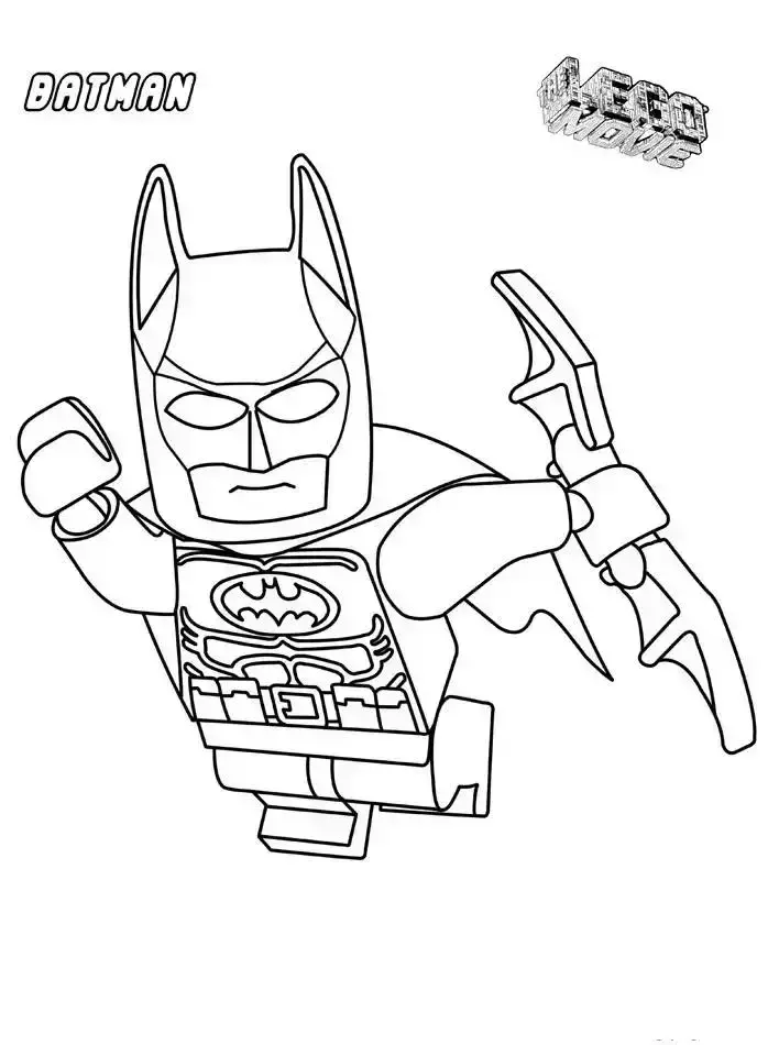 Dibujo de Batman Lego en el aire para colorear pintar e imprimir