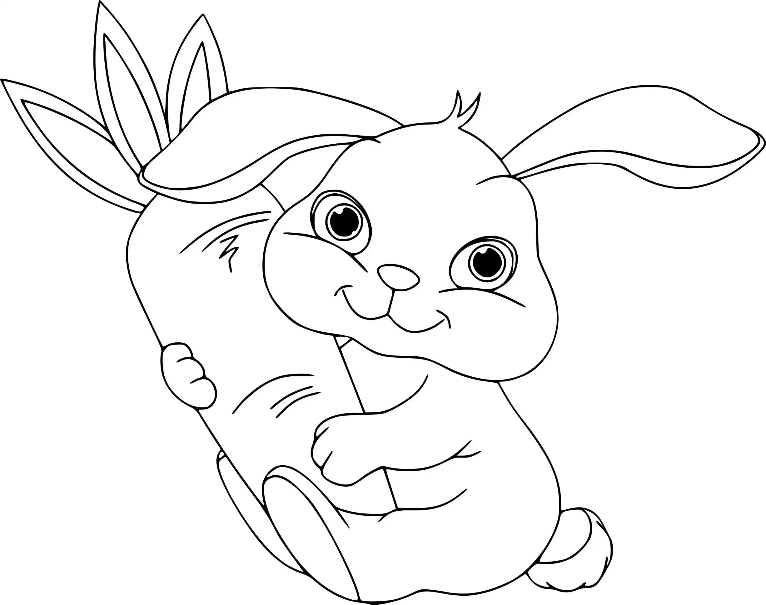 Dibujo de Conejito de Pascua con carota para imprimir gratis