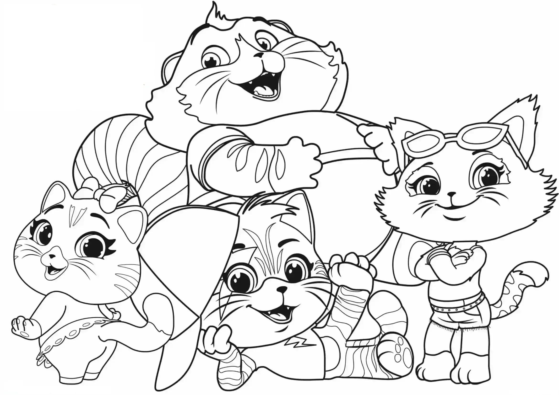 Dibujo de Familia Buffycats 44Cats para colorear
