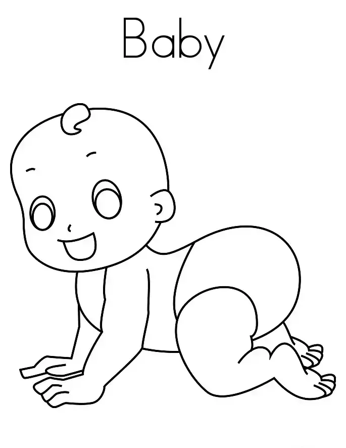 Dibujo de Linda Familia Bebé para colorear
