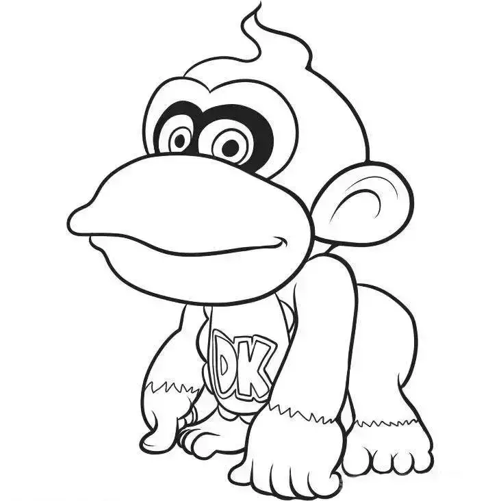 Hojas de trabajo imprimibles gratis de Donkey Kong bebé
