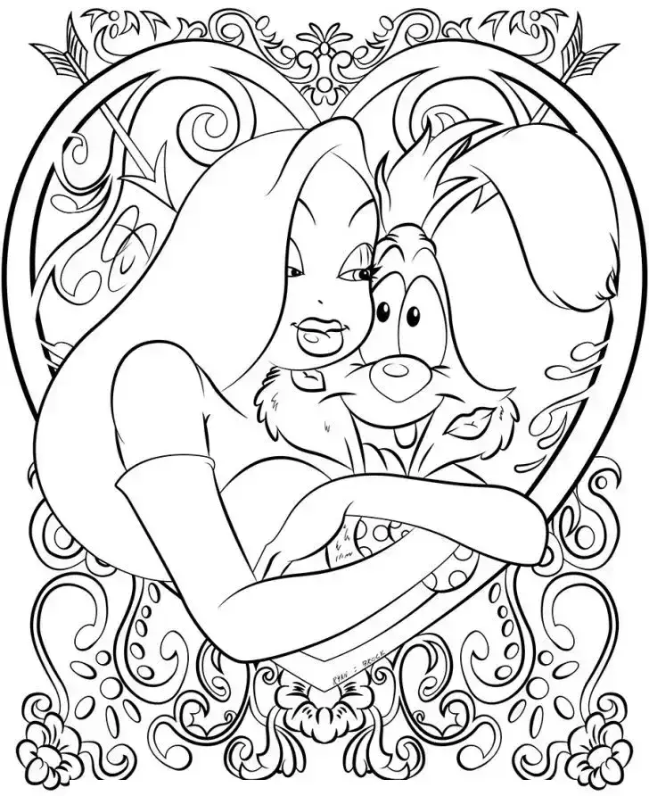 Página para colorear de Roger Rabbit para imprimir gratis