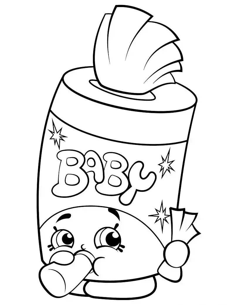Pagina para colorear de baby swipes shopkin