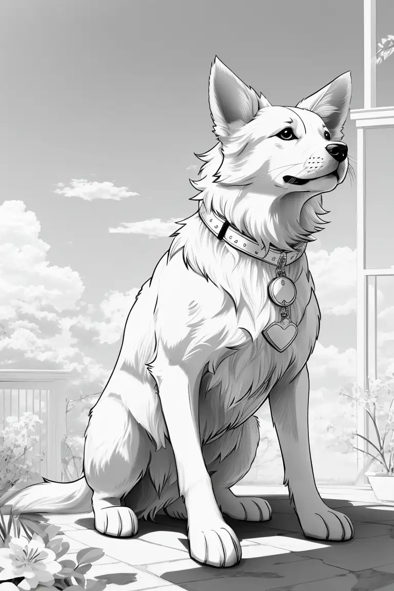 Anime manga perros para colorear
