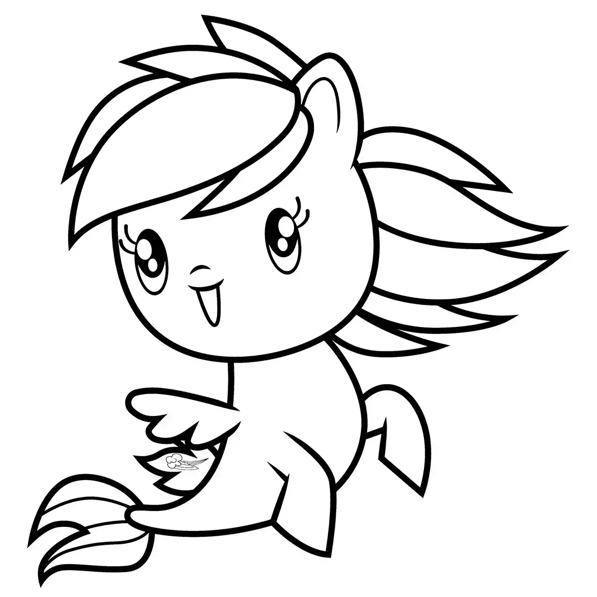 Dibujo de Pony Marino Rainbow Dash Cutie para imprimir gratis