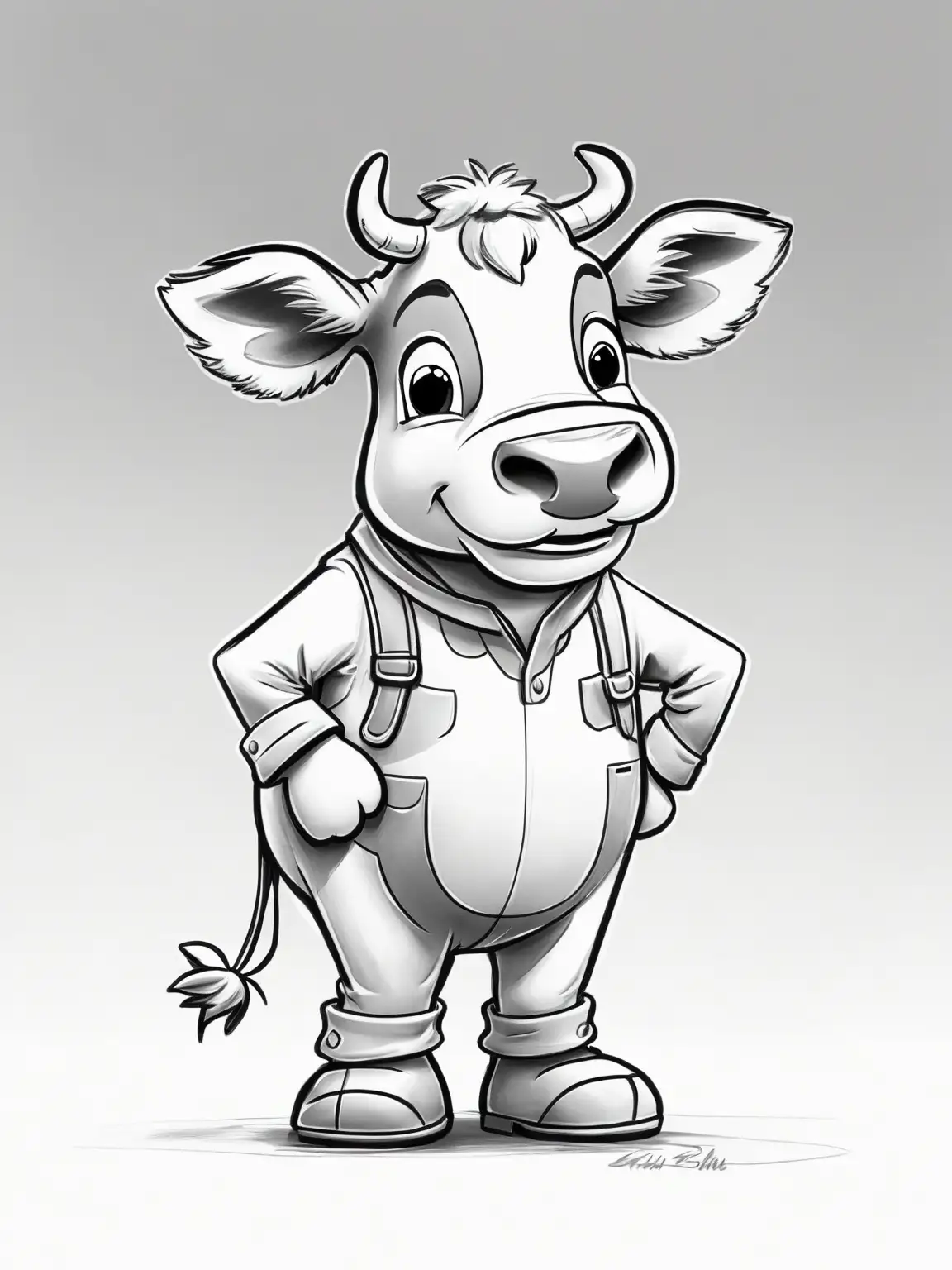 Dibujo de una vaca fácil para colorear gratis