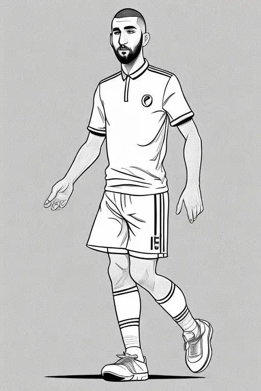 Dibujo para colorear de Karim Benzema imprimir gratis