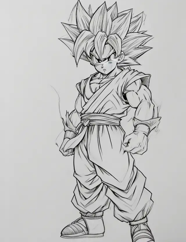 Dibujos de Goku fase 4 para colorear