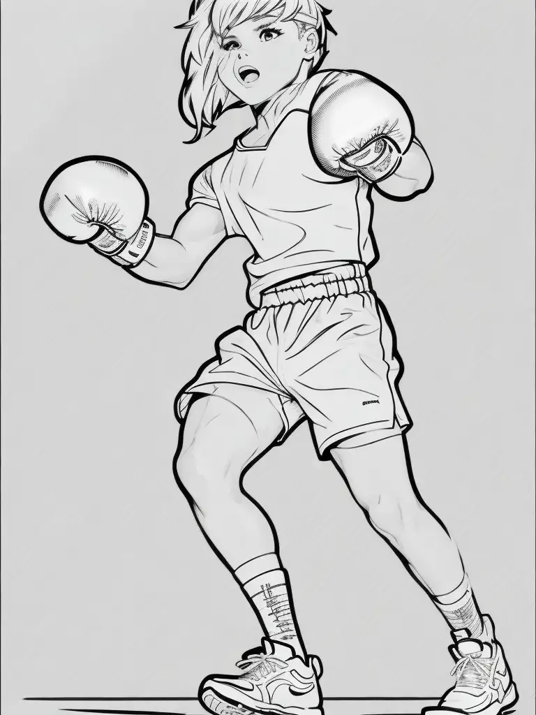 Dibujos de boxeo deportivo para colorear