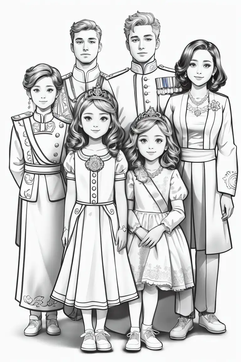 Dibujos para colorear de la familia real