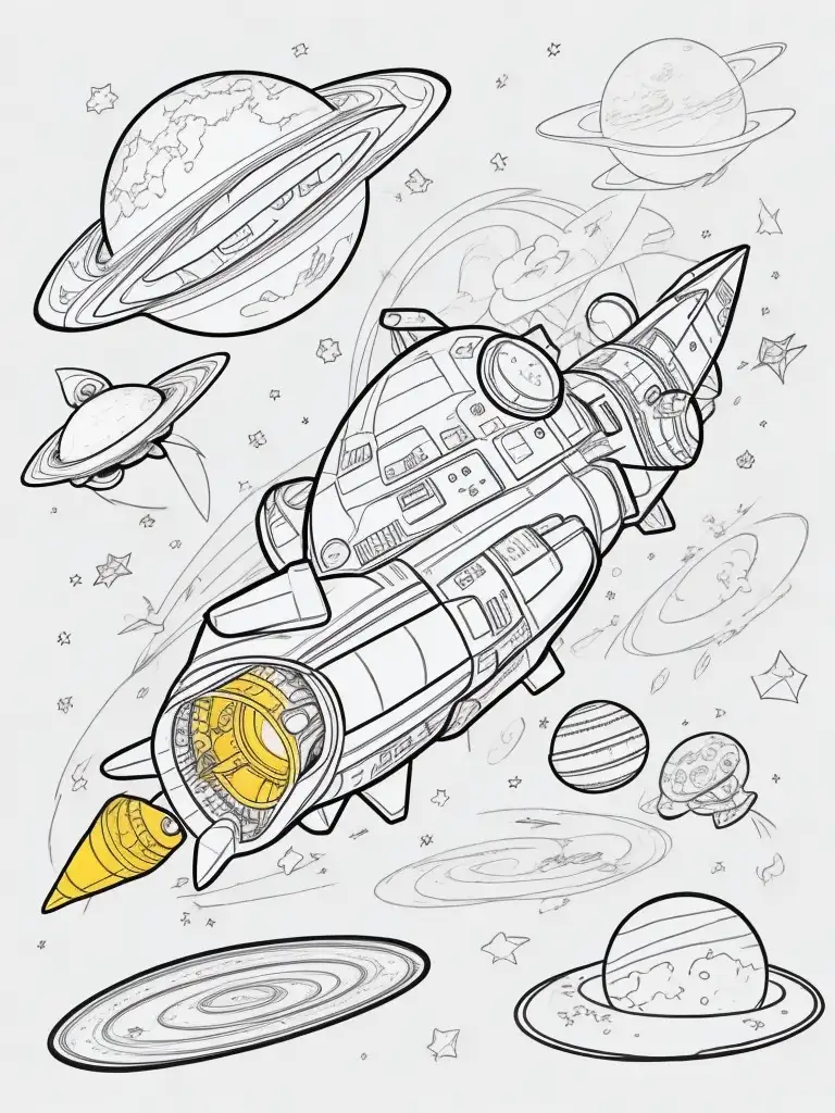Dibujos para colorear de naves espaciales de astronomia espacial