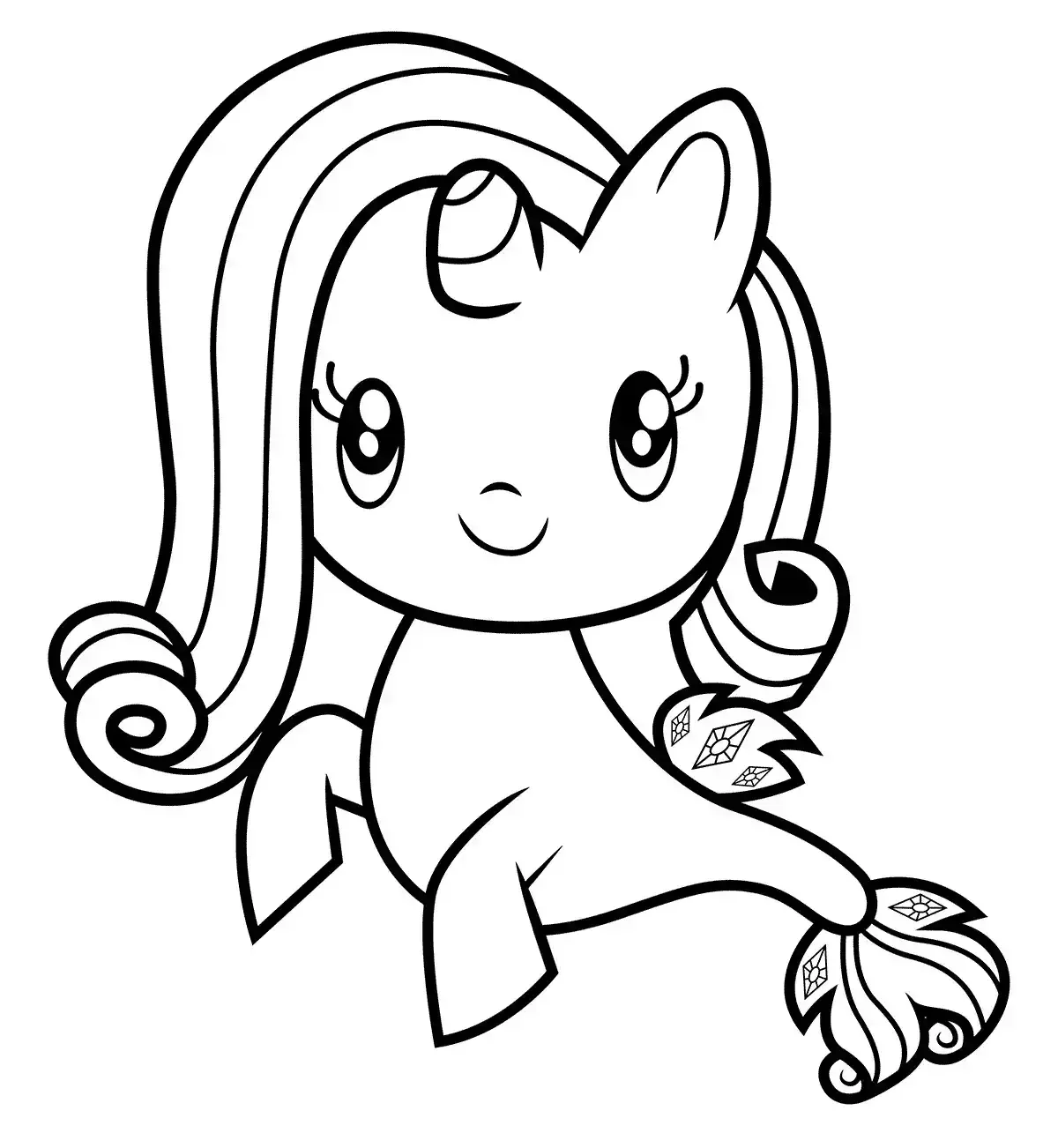 Hojas de trabajo de Sea Little Pony Cutie Rarity para imprimir gratis