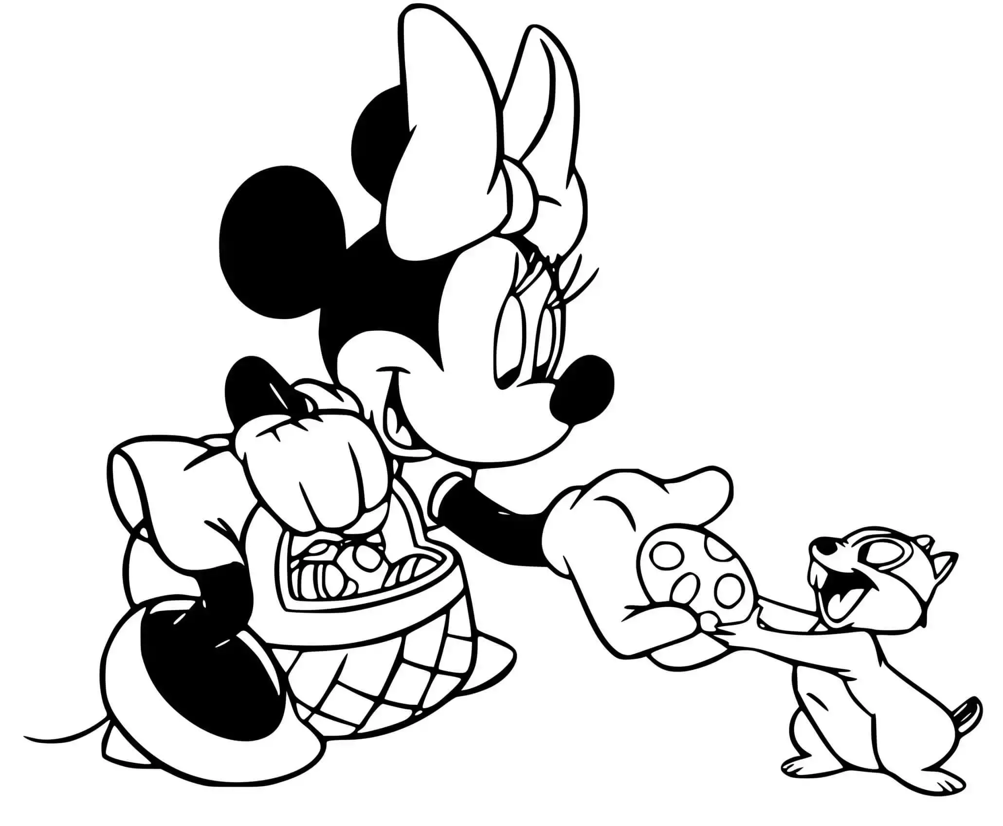 Minnie Mouse da hojas de trabajo de huevos de Pascua