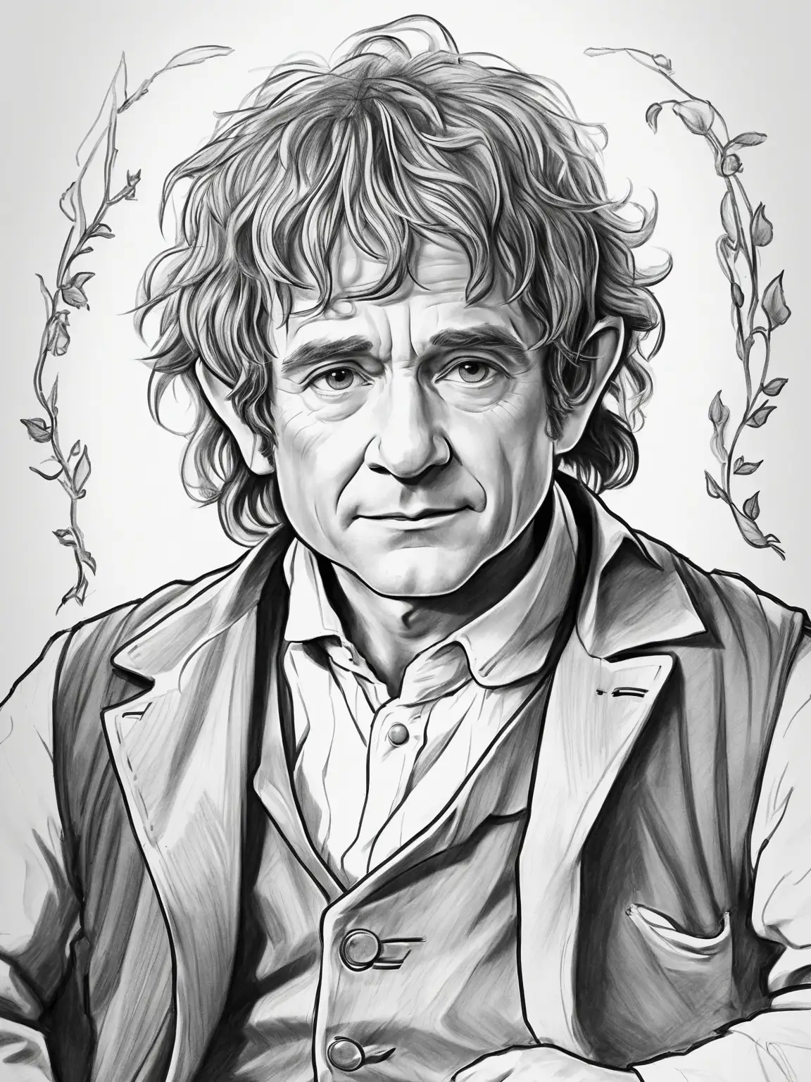 Página para colorear de Bilbo Bolsón para imprimir gratis
