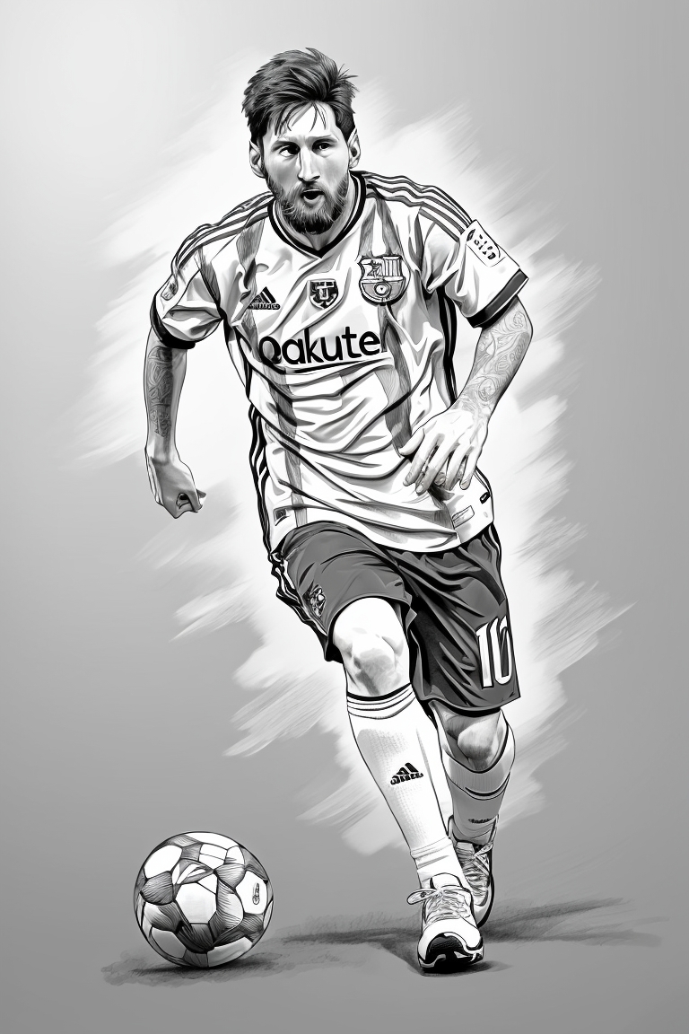 Página para colorear de Lionel Messi para imprimir gratis