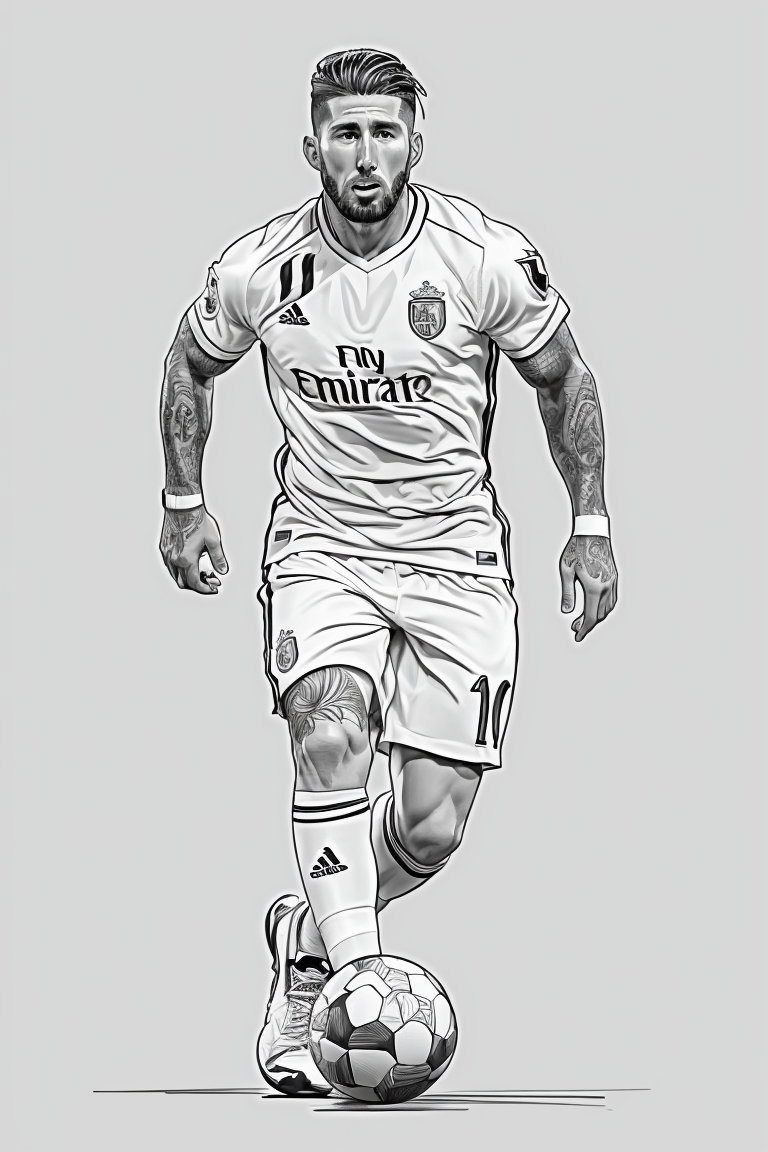 Página para colorear de Sergio Ramos para imprimir gratis