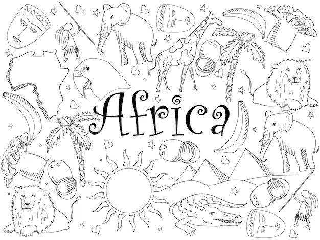 Paises Culturas Africa Dibujos Para Colorear