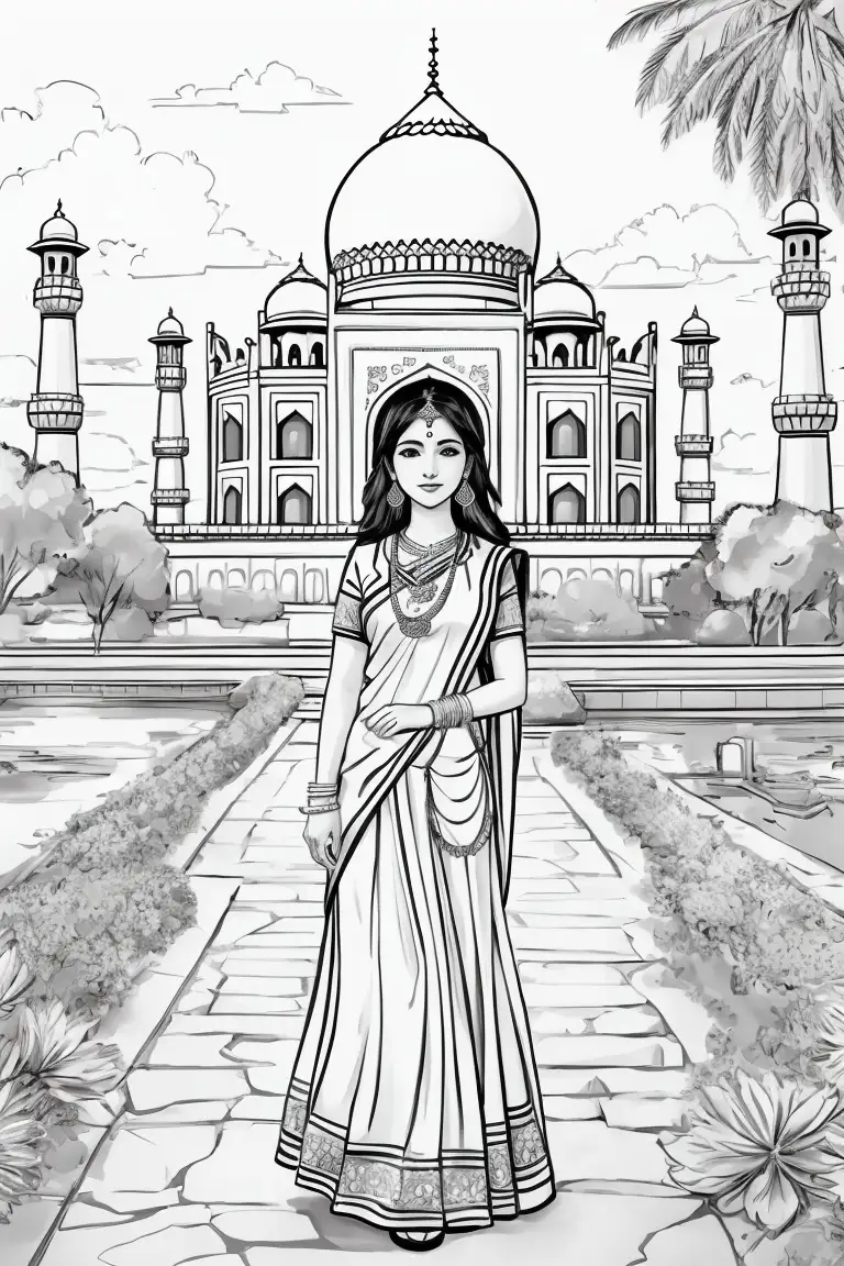 Paises Culturas India Dibujos Para Colorear