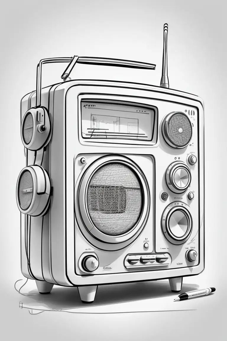 Radio para dibujar para colorear gratis