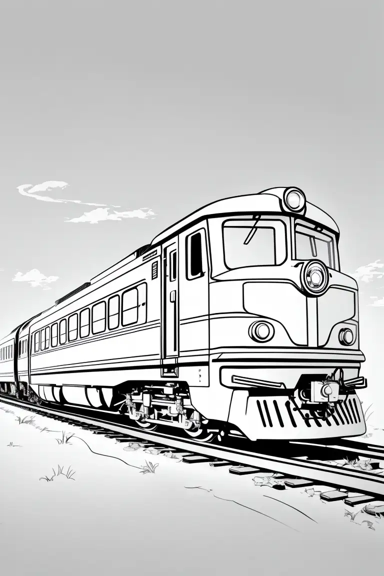 Tren dibujo facil para colorear