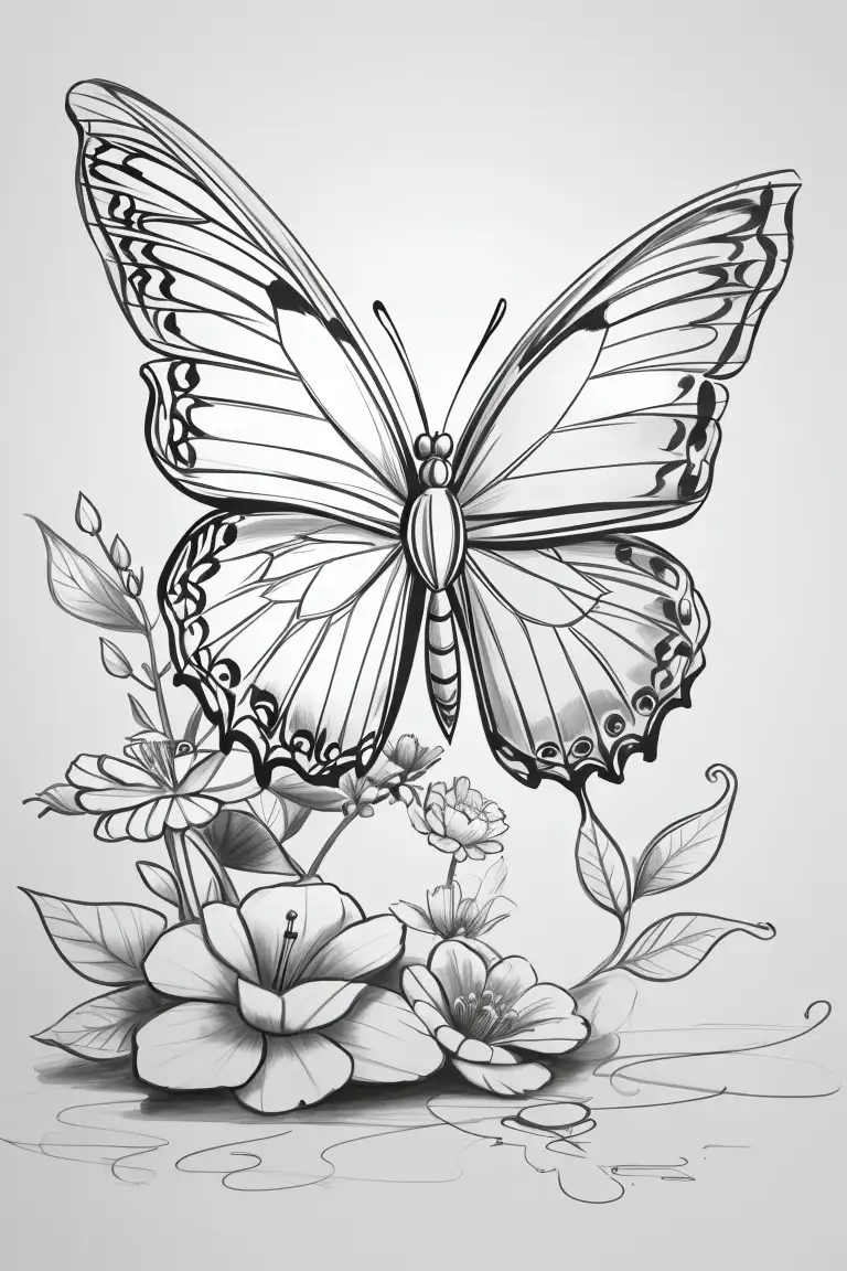 Una mariposa para dibujar para colorear