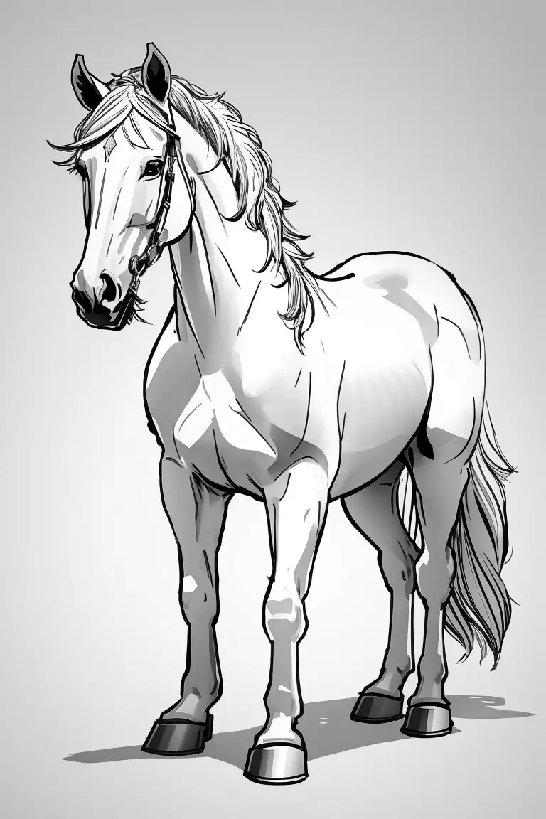 Dibujo de caballo facil para colorear
