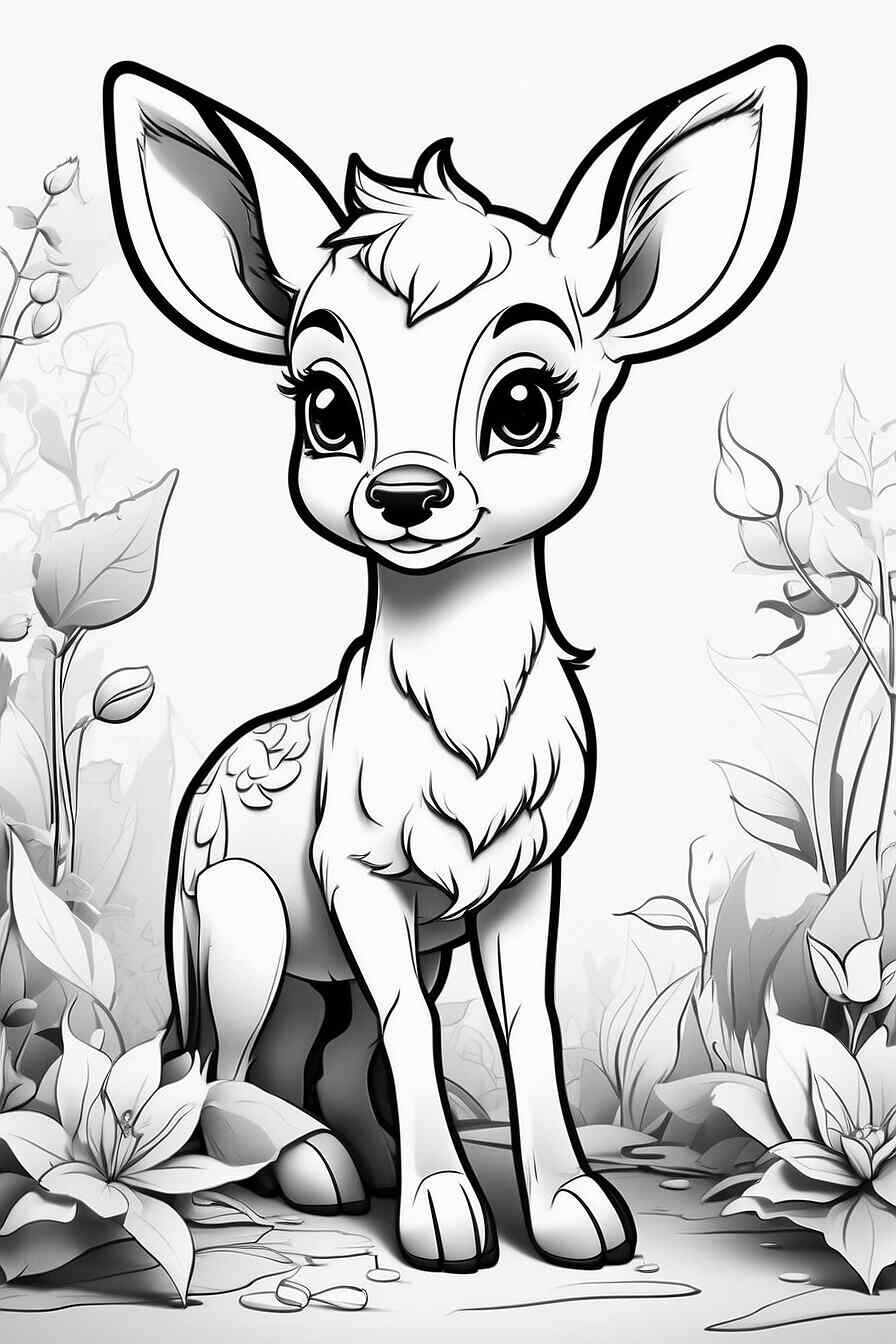 Dibujos animados de Bambi para colorear