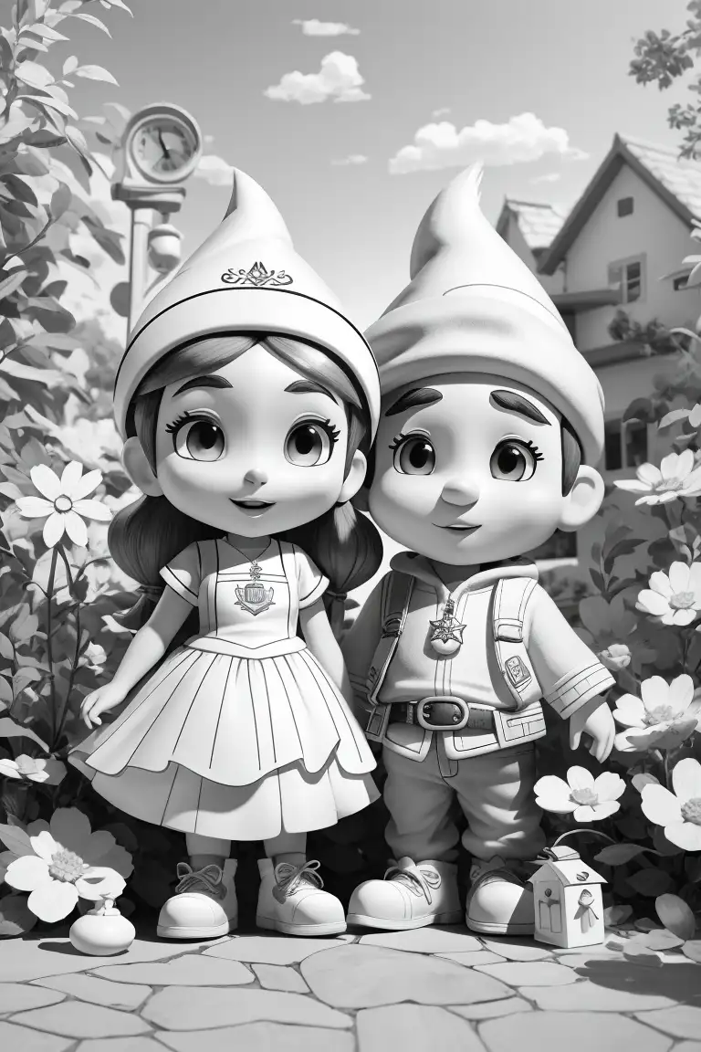 Dibujos animados de Gnomeo y Julieta para colorear