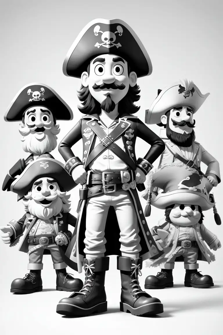 Dibujos animados de la banda pirata de inadaptados para colorear