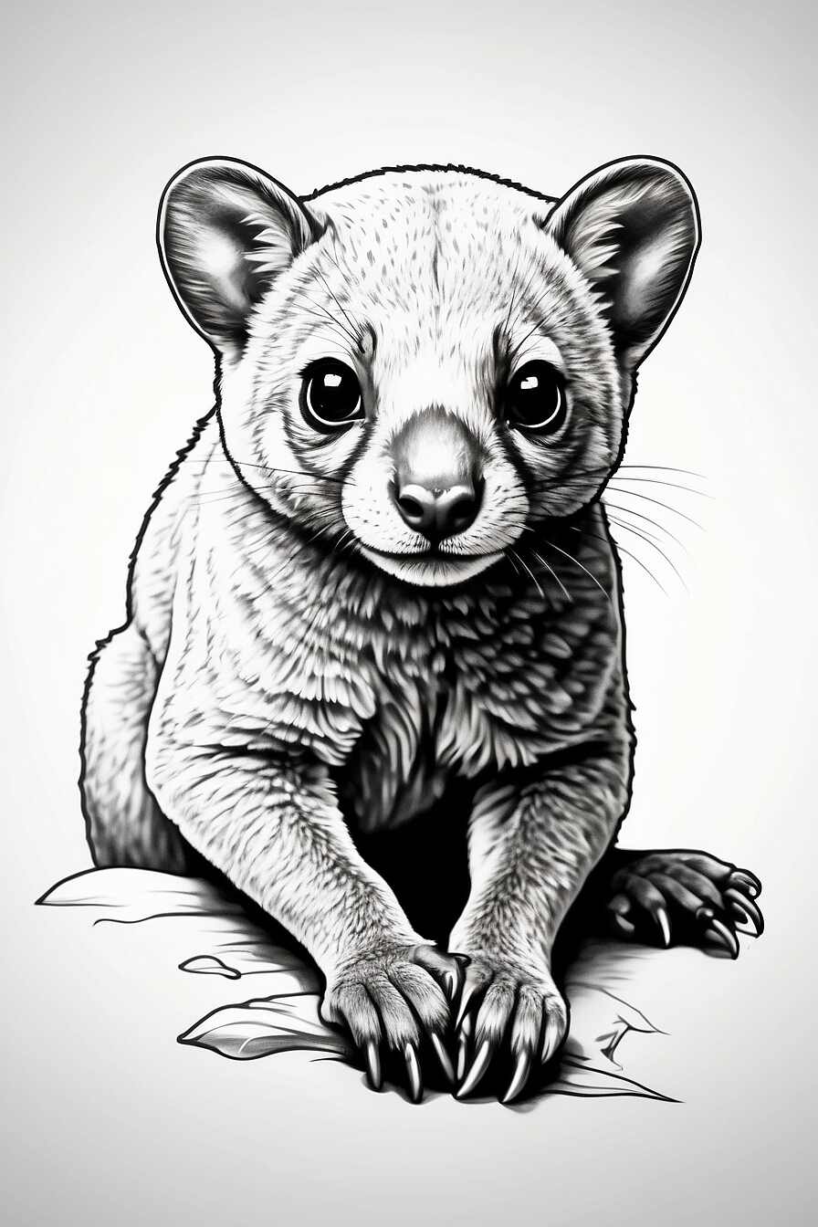 Dibujos de mamíferos Kinkajou para colorear