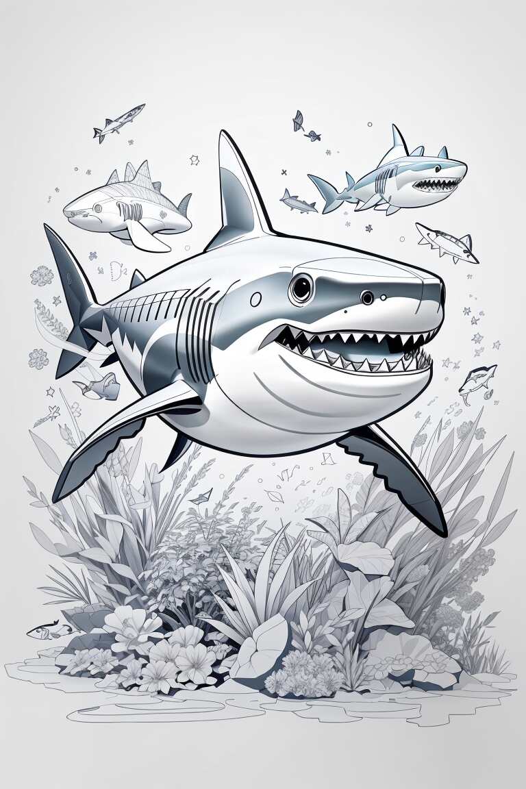 Dibujos de tiburones para colorear