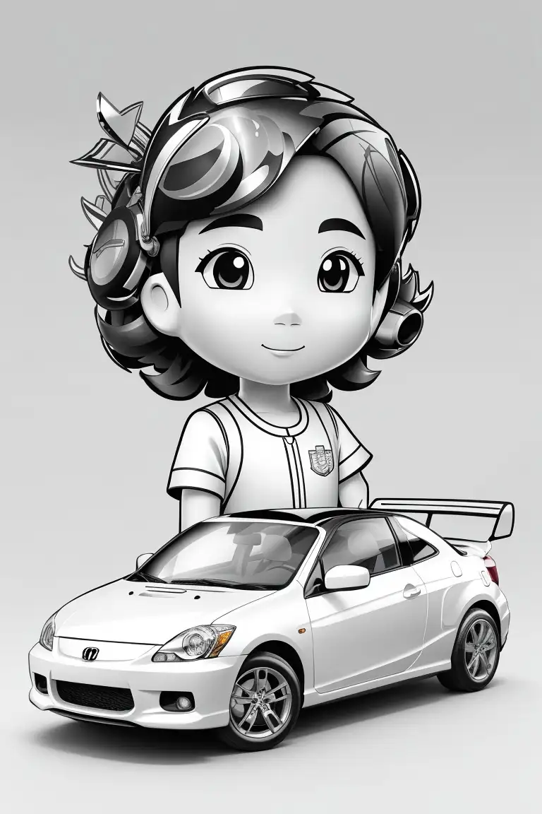 Dibujos para colorear Honda de transporte