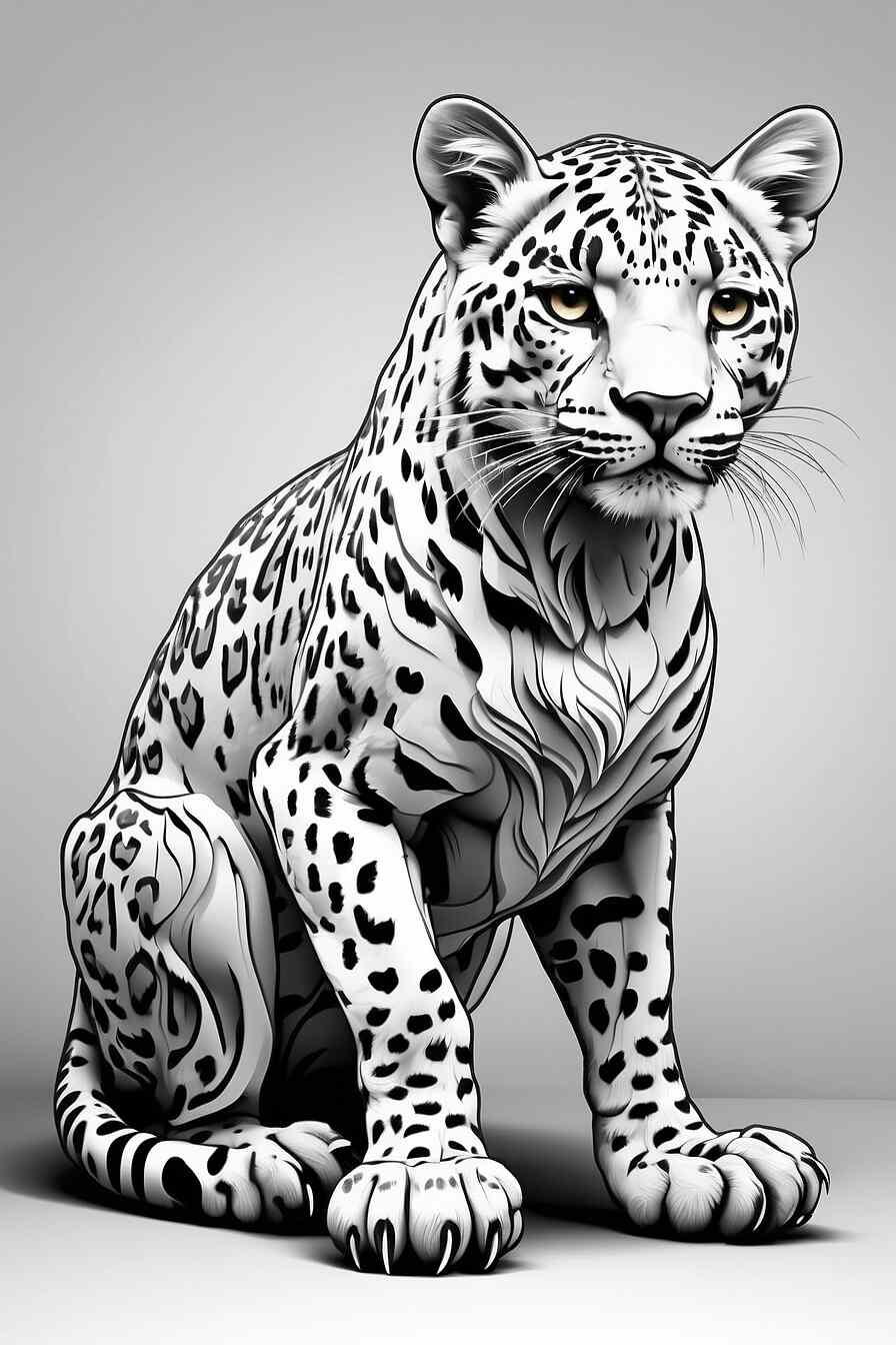Dibujos para colorear de mamíferos y Leopardos