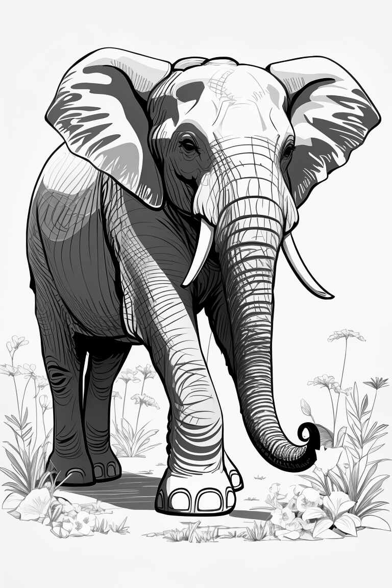 Dibujos de Elefantes para Colorear