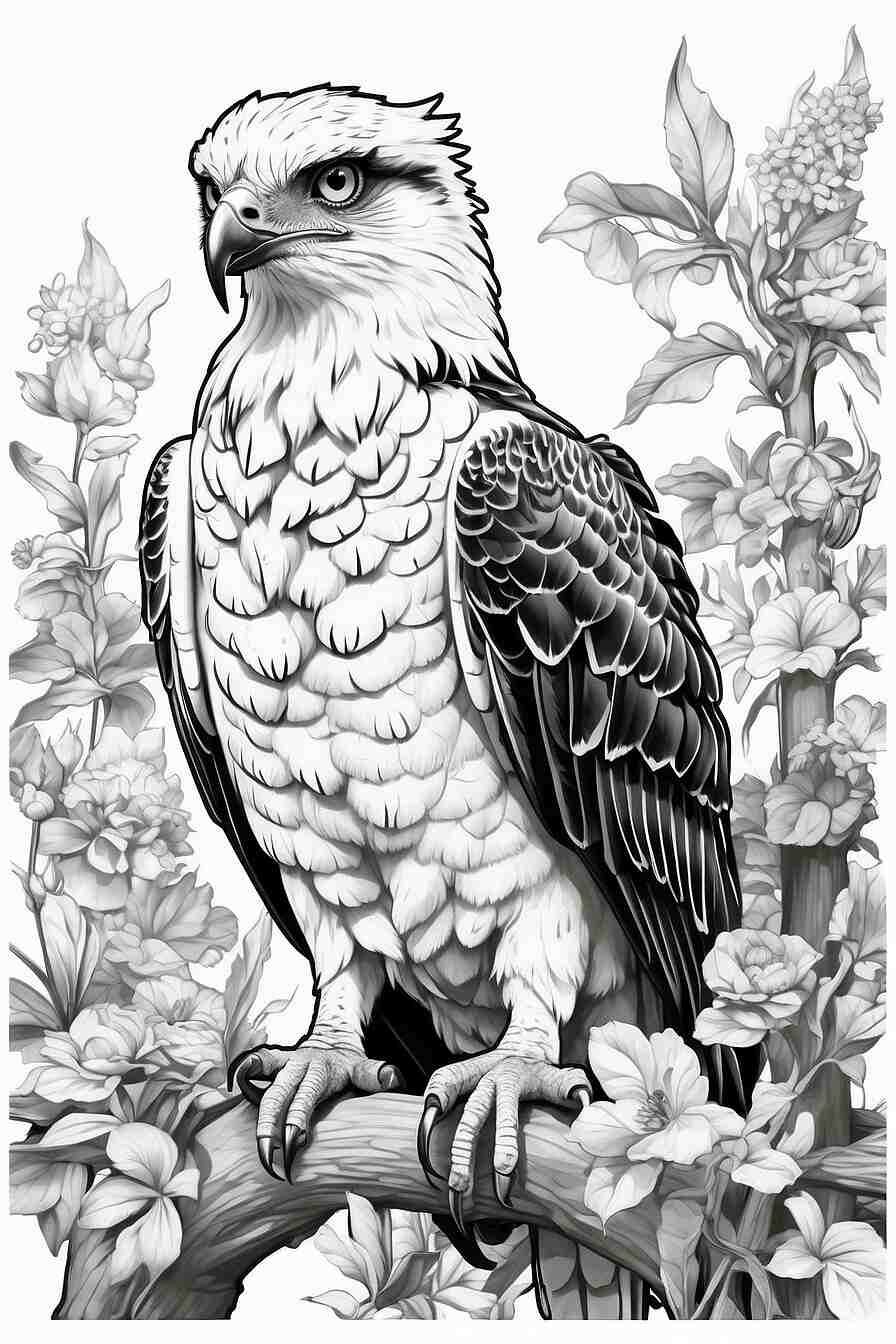 Dibujos para colorear de Aves Águila Pescadora