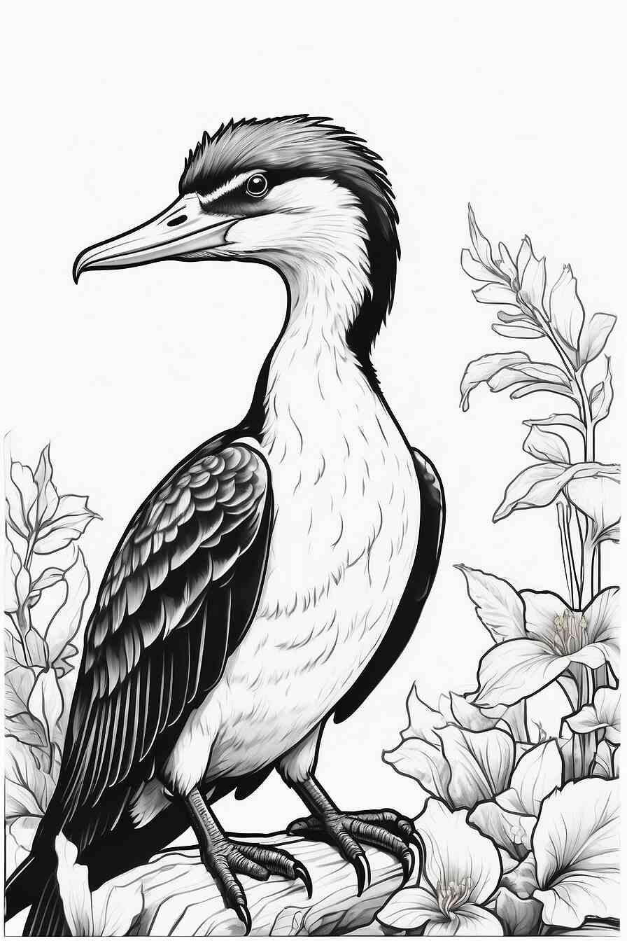 Dibujos para colorear de Cormoranes Pájaros