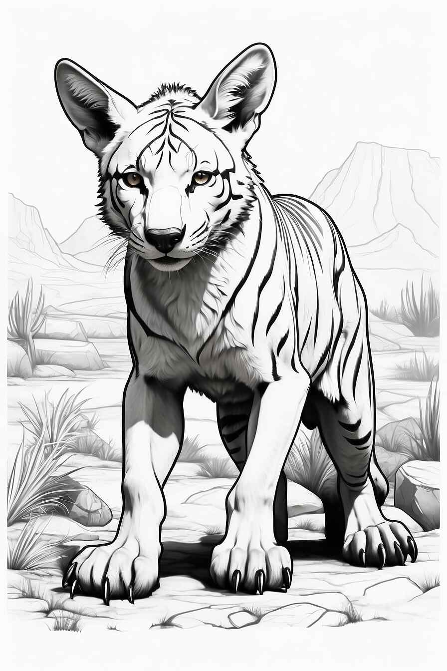 Dibujos para colorear de Tigre de Tasmania (2)