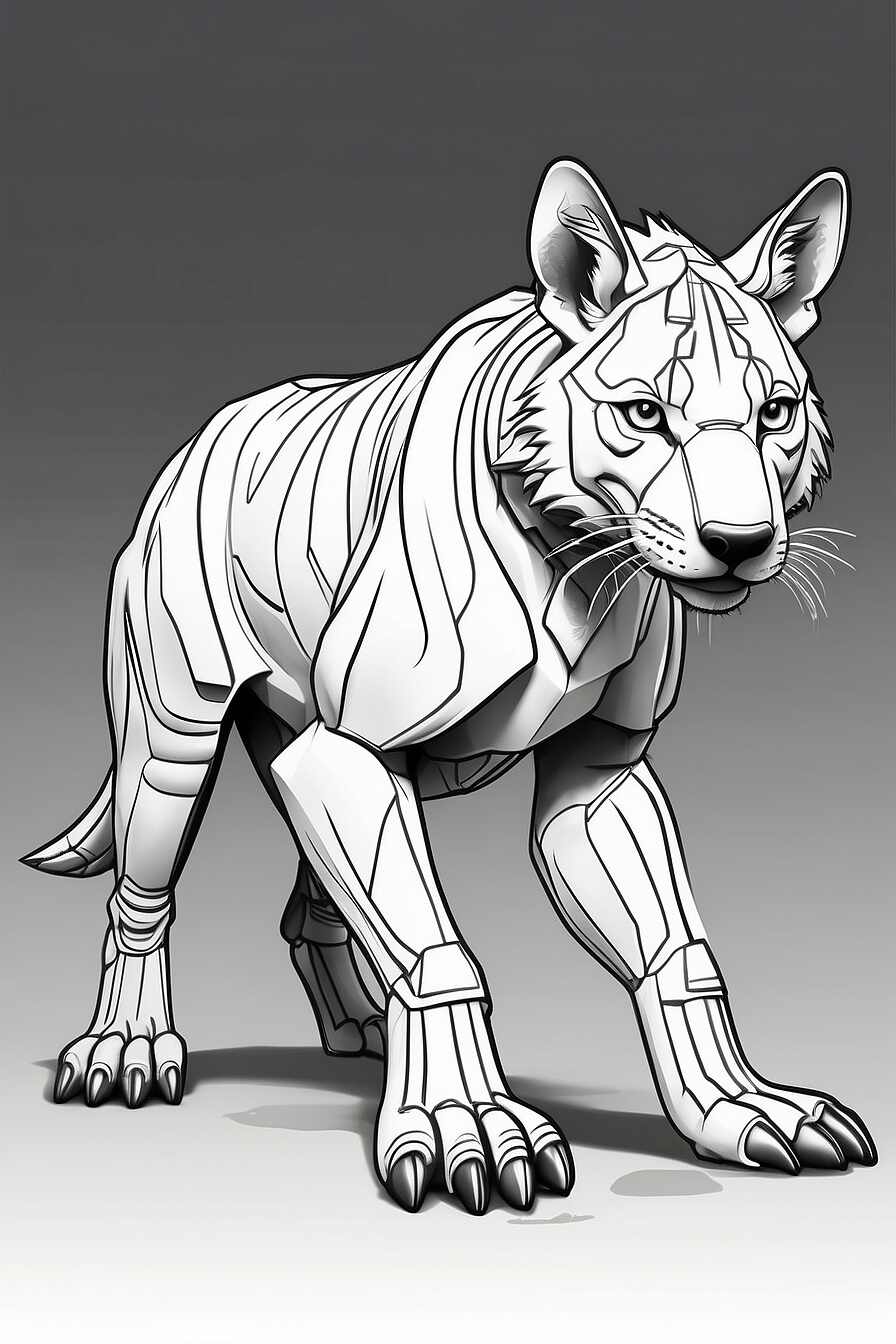 Dibujos para colorear de Tigre de Tasmania (5)