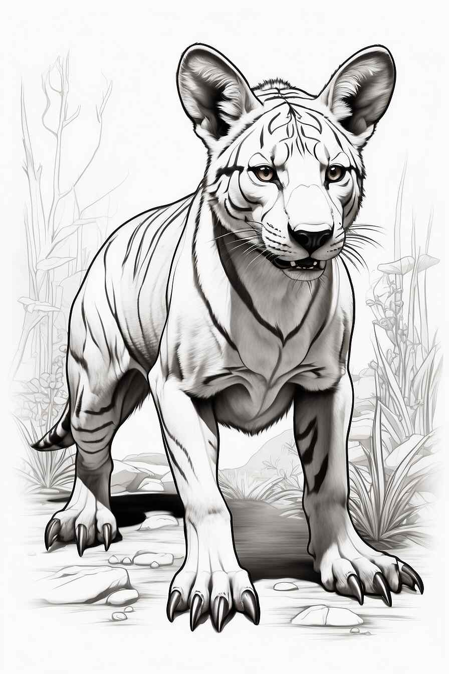 Dibujos para colorear de Tigre de Tasmania