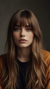 8 Celebrities Rocking The Whispy Curtains Bangs With Long Hair Trend