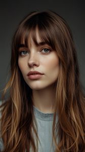8 Celebrities Rocking The Whispy Curtains Bangs With Long Hair Trend