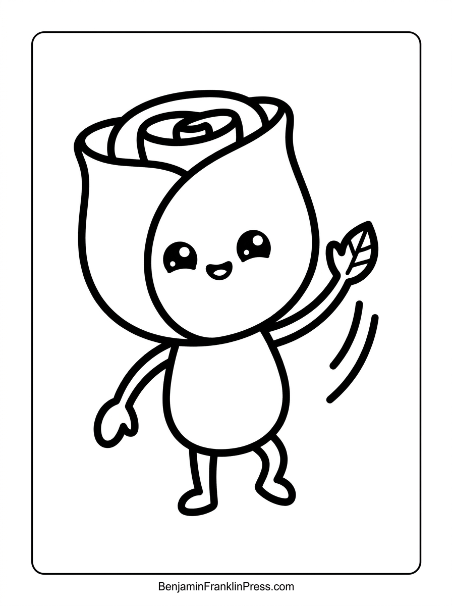 bracinhos e pose de dança, estilo chibi